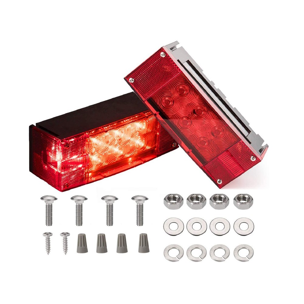 87112 12V LED Submersible Trailer Tail Lights | Low Profile Boat & Marine Rear Lights